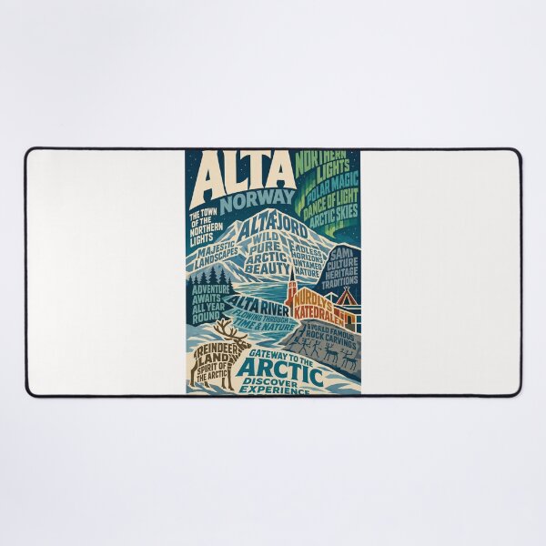 Item preview, Alta Norway Northern Lights Altafjord and Nordlyskatedralen Arctic Heritage designed and sold by Places On Earth.