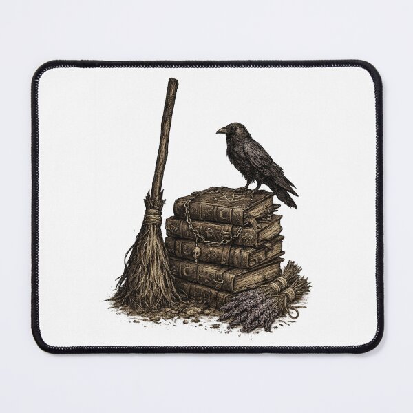 Item preview, Witchy Spell Books Raven Broom Occult Aesthetic Design designed and sold by irfanshikh.