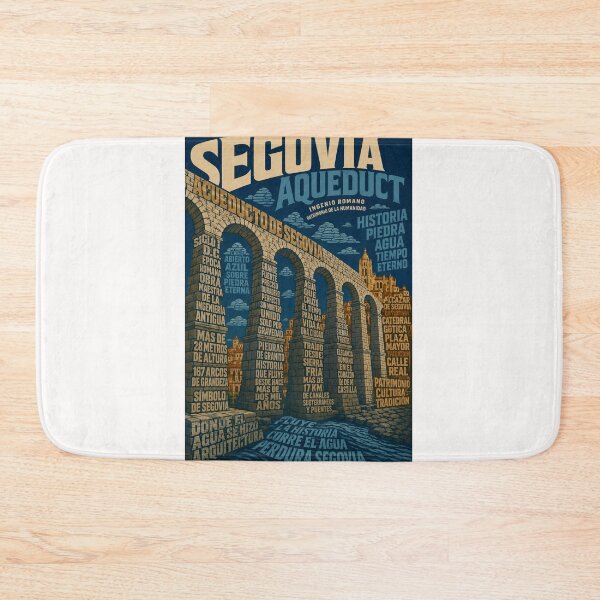 Item preview, Segovia Aqueduct Spain Roman Engineering and Castilian Heritage Landmark designed and sold by Places On Earth.