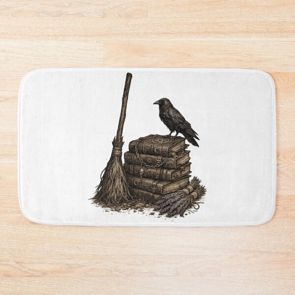 Item preview, Witchy Spell Books Raven Broom Occult Aesthetic Design designed and sold by irfanshikh.
