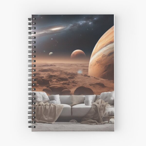 Item preview, Surreal Sci-Fi Living Room on Mars Cosmic Landscape Art designed and sold by UmSkelig834.