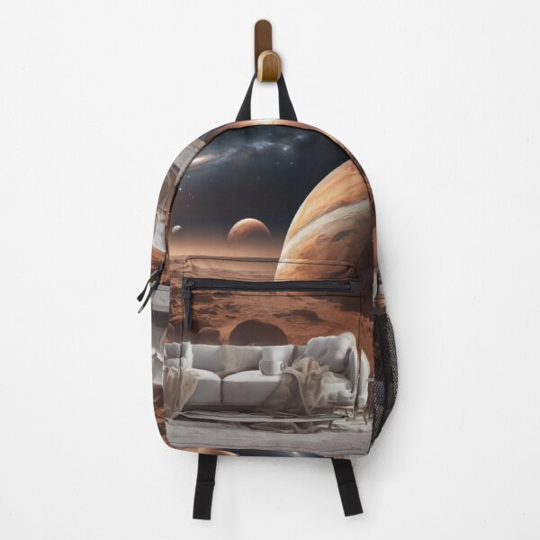 Item preview, Surreal Sci-Fi Living Room on Mars Cosmic Landscape Art designed and sold by UmSkelig834.