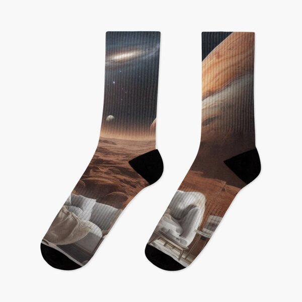 Item preview, Surreal Sci-Fi Living Room on Mars Cosmic Landscape Art designed and sold by UmSkelig834.