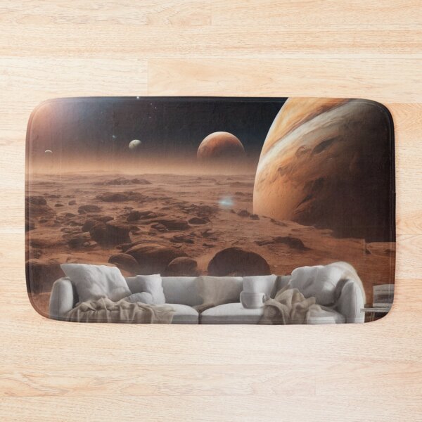 Item preview, Surreal Sci-Fi Living Room on Mars Cosmic Landscape Art designed and sold by UmSkelig834.