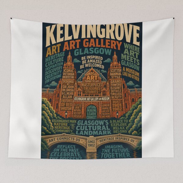 Item preview, Kelvingrove Art Gallery Glasgow Scottish Cultural Landmark and Museum Heritage designed and sold by Places On Earth.
