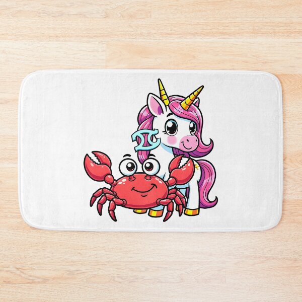 Item preview, Cute Cancer Zodiac Unicorn Crab Kawaii Magical Art designed and sold by Zodiac Celestial Art.