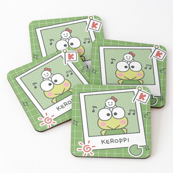 Item preview, Cute Nostalgic Green Frog and Rain Buddy - Kawaii Retro Green Grid Polaroid Sticker designed and sold by Billy Morfo™.
