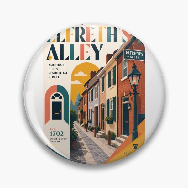 Item preview, Elfreths Alley Philadelphia Historic Old City Colonial Streetscape designed and sold by Places On Earth.