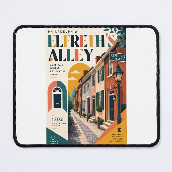 Item preview, Elfreths Alley Philadelphia Historic Old City Colonial Streetscape designed and sold by Places On Earth.