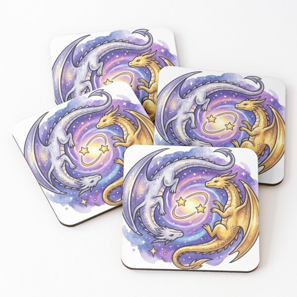 Item preview, Celestial Yin Yang Dragons | Cosmic Fantasy Dragon Galaxy Art | Cute Dragon Lovers Space Illustration designed and sold by Cosmic Doodle Co..