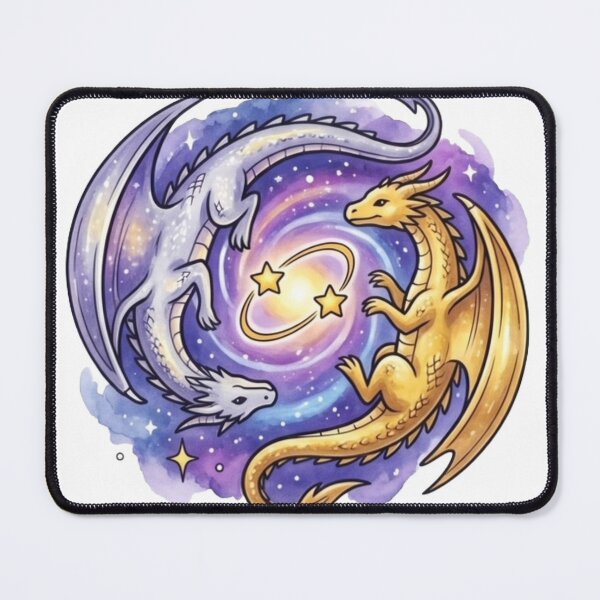 Item preview, Celestial Yin Yang Dragons | Cosmic Fantasy Dragon Galaxy Art | Cute Dragon Lovers Space Illustration designed and sold by Cosmic Doodle Co..