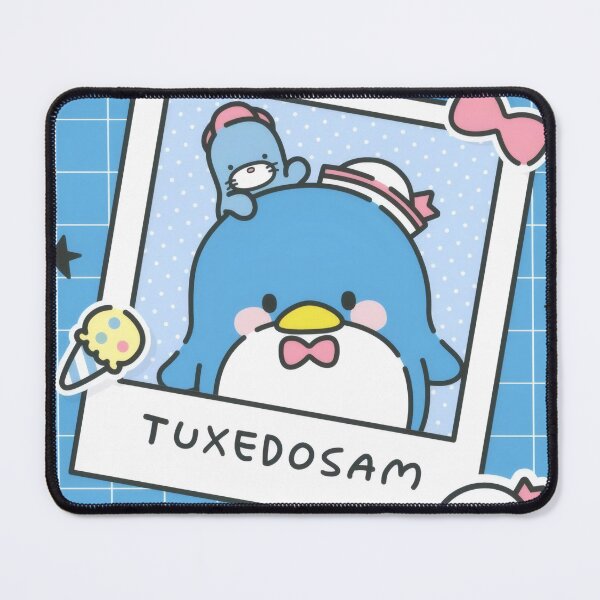Item preview, Cute Nostalgic Blue Penguin and Seal - Kawaii Retro Blue Grid Polaroid Sticker designed and sold by William Cano.