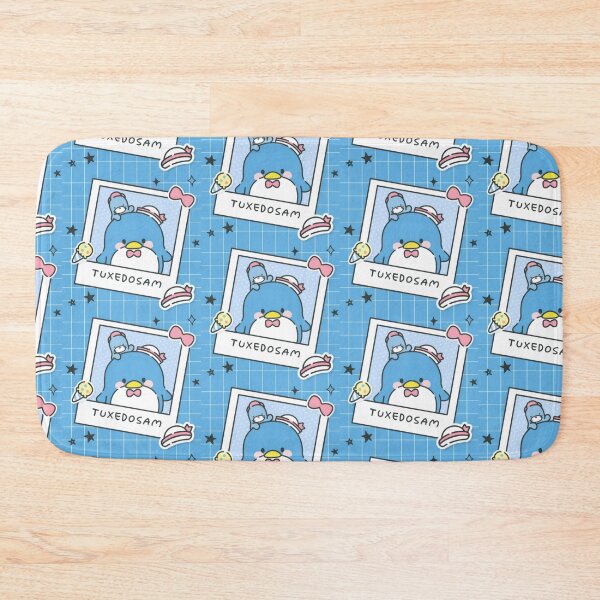 Item preview, Cute Nostalgic Blue Penguin and Seal - Kawaii Retro Blue Grid Polaroid Sticker designed and sold by William Cano.
