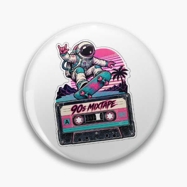 Item preview, 90s Mixtape Skateboarding Astronaut Retro Art designed and sold by Monesh-Studio.