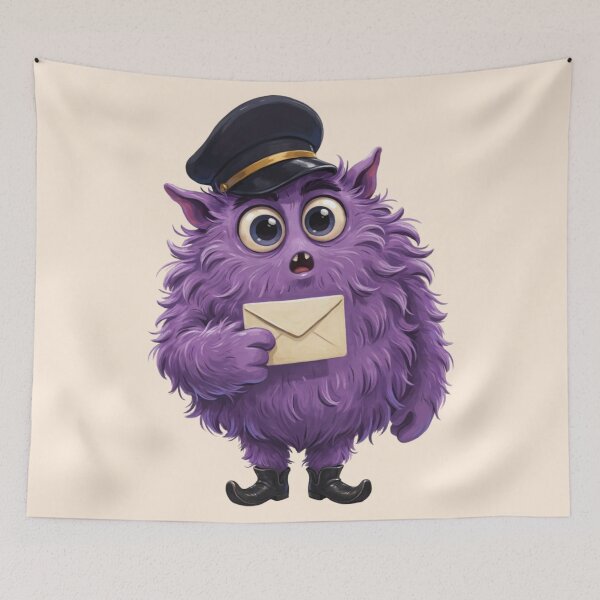 Item preview, super hairy, big eyed goblin mail carrier designed and sold by 123ks.
