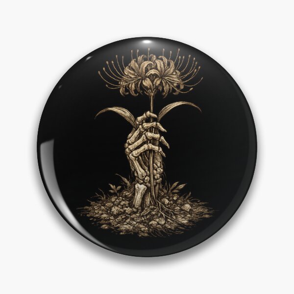 Item preview, Skeleton Hand Spider Lily Dark Gothic Flower Illustration Design designed and sold by irfanshikh.