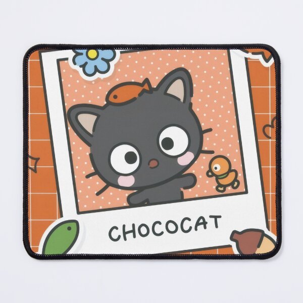 Item preview, Cute Nostalgic Black Kitten and Fish - Kawaii Retro Orange Grid Polaroid Sticker designed and sold by William Cano.