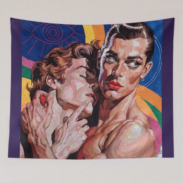 Item preview, Eternal Embrace – Retro Psychedelic Queer Art Poster designed and sold by gayishdesign.