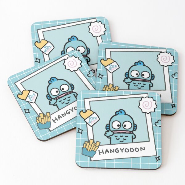 Item preview, Cute Nostalgic Blue Fish and Fries - Kawaii Retro Aqua Grid Polaroid Sticker designed and sold by Billy Morfo™.