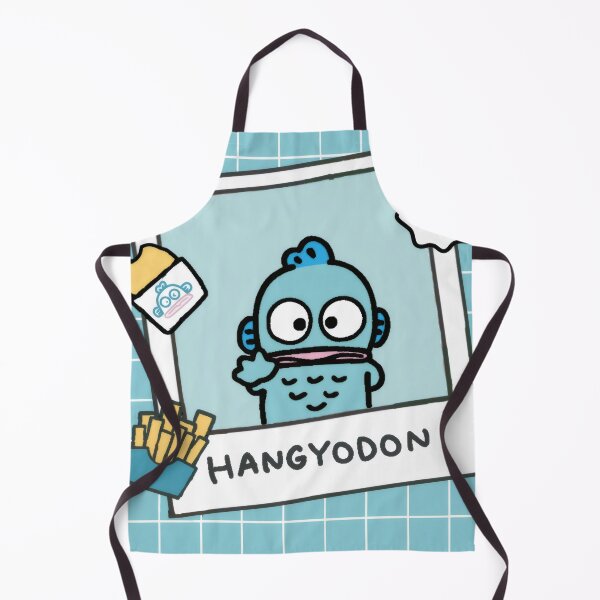 Item preview, Cute Nostalgic Blue Fish and Fries - Kawaii Retro Aqua Grid Polaroid Sticker designed and sold by William Cano.
