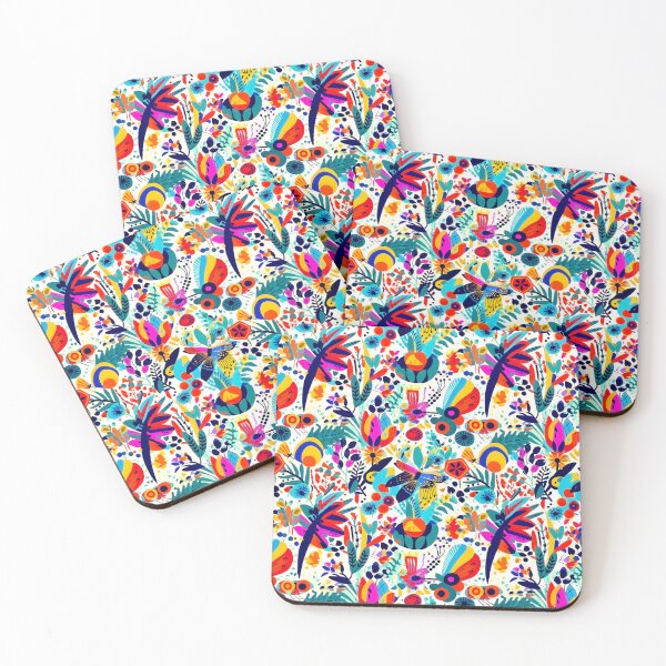 Item preview, Pop Art Botanical Pattern – Colorful Tropical Jungle designed and sold by helgekerler.