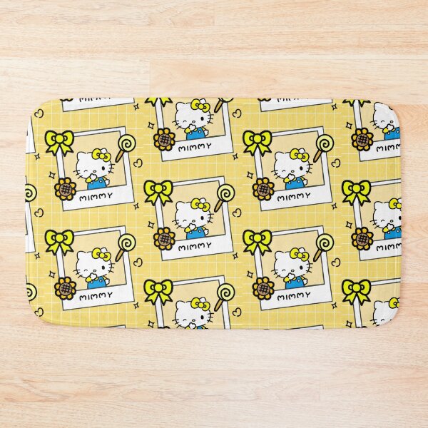 Item preview, Cute Nostalgic White Twin Kitten - Kawaii Retro Yellow Grid Polaroid Sticker designed and sold by Billy Morfo™.
