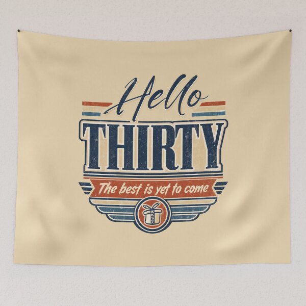 Item preview, 30th Birthday Gift Hello Thirty. A perfect gift to celebrate your thirtieth birthday with style. Black text version designed and sold by illeN-Art-World.