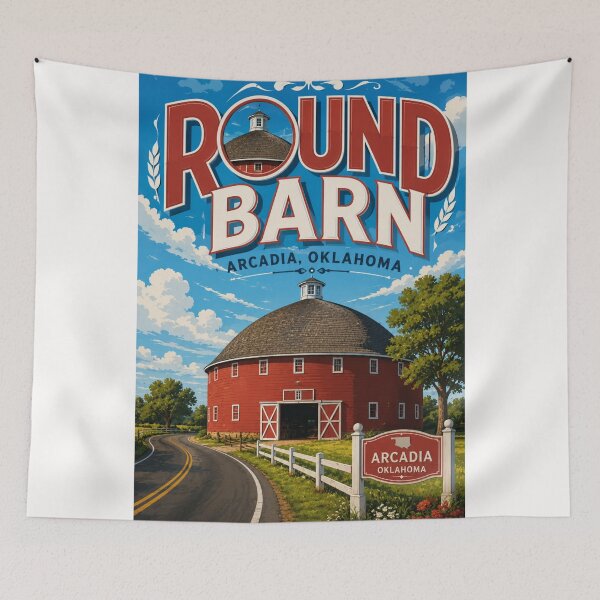 Item preview, Arcadia Round Barn Route 66 Landmark Oklahoma Countryside designed and sold by Places On Earth.