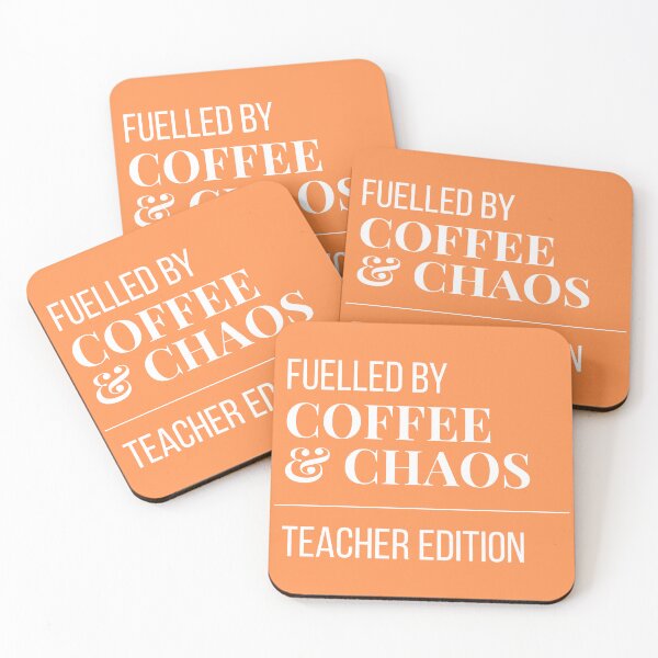 Item preview, Fuelled by Coffee and Chaos Teacher Edition — Funny Teacher Gift Sticker - Yellow designed and sold by leoshe.