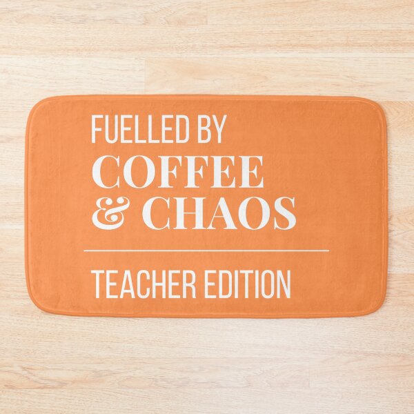 Item preview, Fuelled by Coffee and Chaos Teacher Edition — Funny Teacher Gift Sticker - Yellow designed and sold by leoshe.