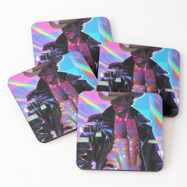 Item preview, Neon Cyber Cowboy in Holographic Jacket designed and sold by ZhivanCrimson.