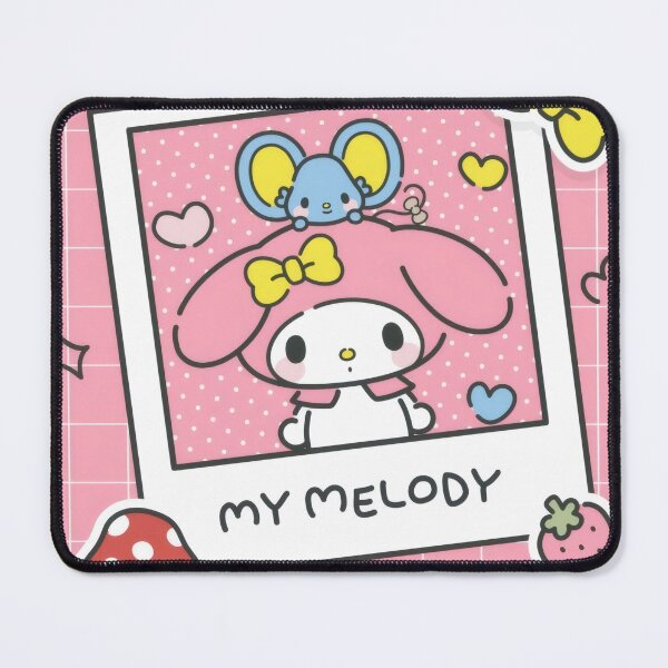 Item preview, Cute Nostalgic Pink Bunny and Mouse - Kawaii Retro Pink Grid Polaroid Sticker designed and sold by Billy Morfo™.