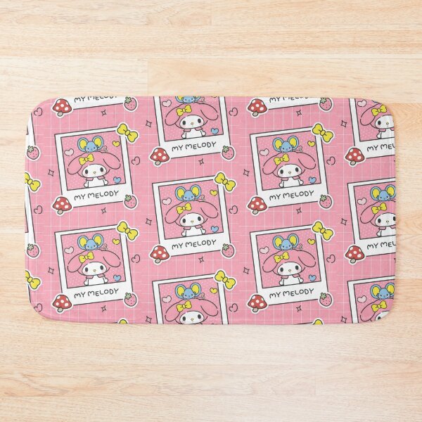 Item preview, Cute Nostalgic Pink Bunny and Mouse - Kawaii Retro Pink Grid Polaroid Sticker designed and sold by William Cano.