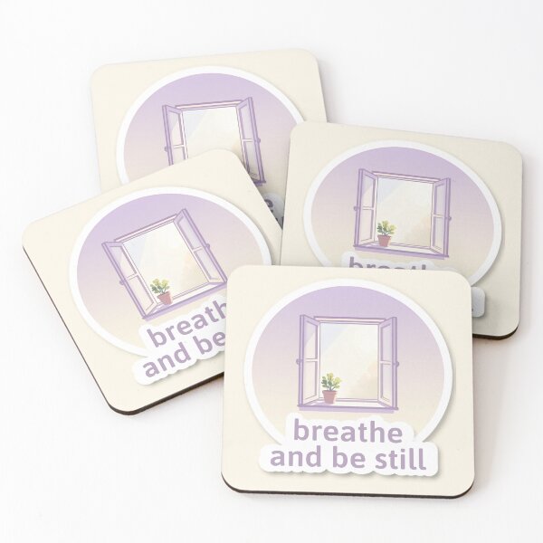 Item preview, Breathe and Be Still – Inspirational Wellness Typography Design designed and sold by CosmicQuietLab.