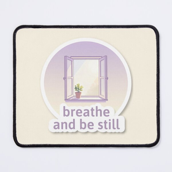 Item preview, Breathe and Be Still – Inspirational Wellness Typography Design designed and sold by CosmicQuietLab.
