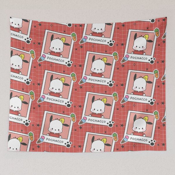 Item preview, Cute Nostalgic White Puppy and Chick - Kawaii Retro Red Grid Polaroid Sticker designed and sold by Billy Morfo™.