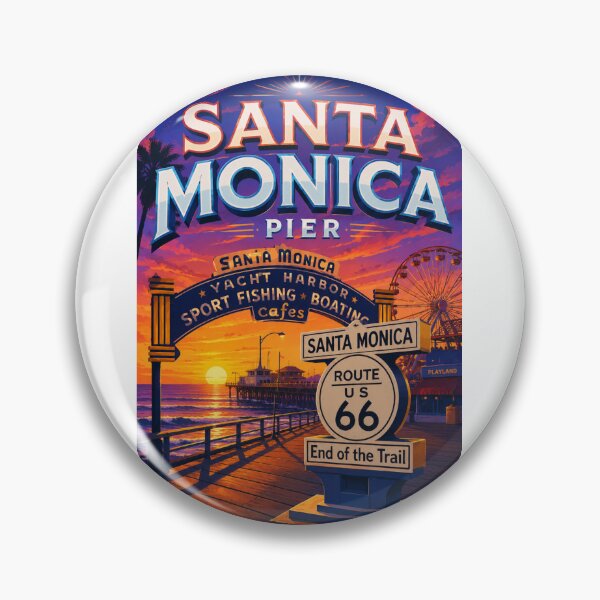 Item preview, Santa Monica Pier Route 66 End of the Trail California Coast designed and sold by Aryabek.