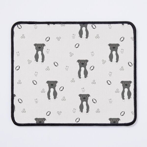 Item preview, Minimalist Flat Design Blue Staffordshire Bull Terrier Grey Pattern designed and sold by svitlaarty.