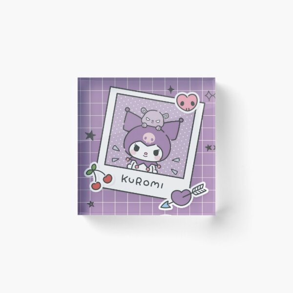 Item preview, Cute Pastel Goth Punk Bunny - Kawaii Retro Purple Grid Polaroid Sticker designed and sold by William Cano.
