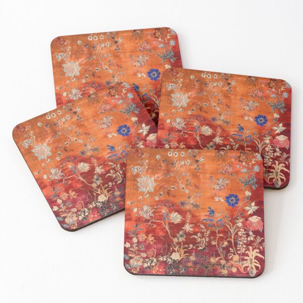 Item preview, 17th Century Antique Velvet and Silk Burgundy Carpet Print designed and sold by GrinGalore.