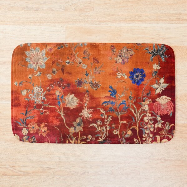 Item preview, 17th Century Antique Velvet and Silk Burgundy Carpet Print designed and sold by GrinGalore.