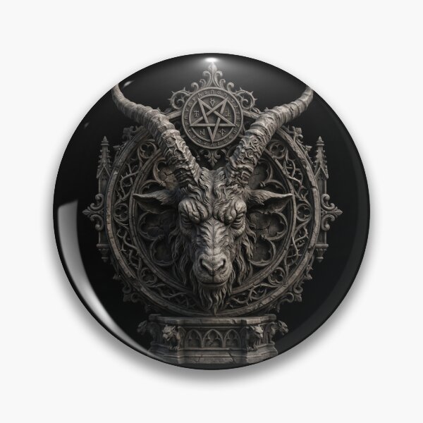 Item preview, Circular Goat Medallion with Pentagram — Gothic Sculpture designed and sold by David Mateo ArtWorks.