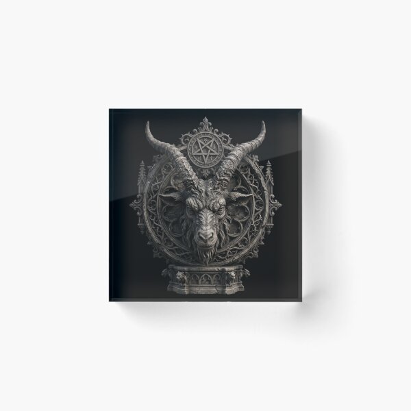 Item preview, Circular Goat Medallion with Pentagram — Gothic Sculpture designed and sold by David Mateo ArtWorks.