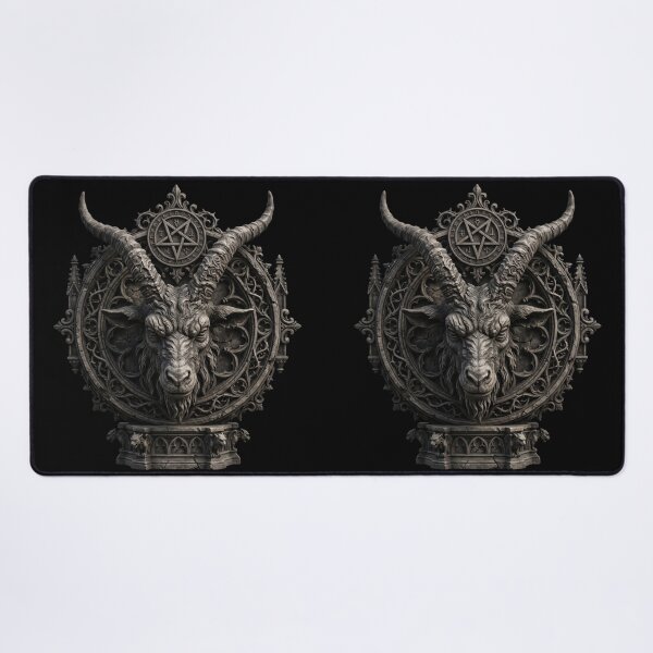 Item preview, Circular Goat Medallion with Pentagram — Gothic Sculpture designed and sold by David Mateo ArtWorks.