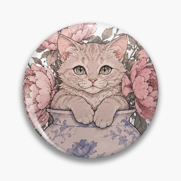 Item preview, Cat in vase with flowers designed and sold by *~*MagicCorner*~*.