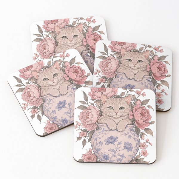 Item preview, Cat in vase with flowers designed and sold by *~*MagicCorner*~*.