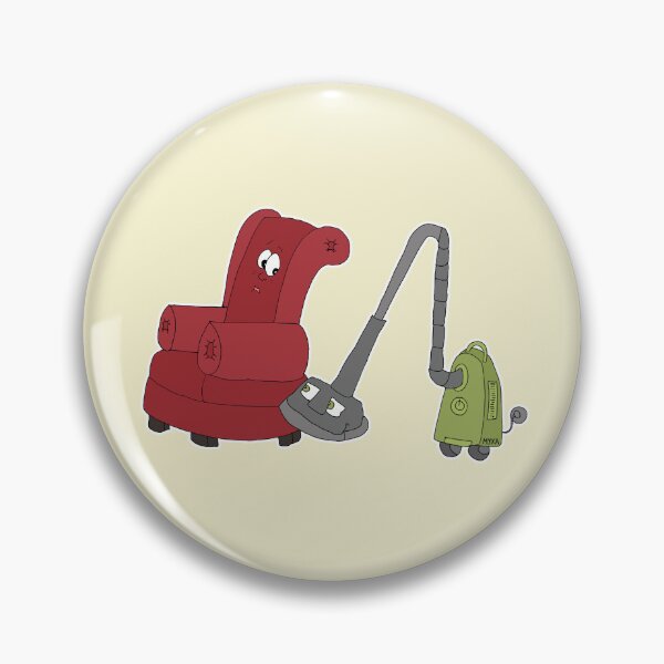 Item preview, Funny Vacuum and Armchair Cartoon | Quirky Cleaning Drama Meme designed and sold by MyxaART.