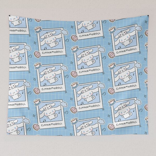 Item preview, Cute Nostalgic White Puppy Cloud - Kawaii Retro Blue Grid Polaroid Sticker designed and sold by William Cano.