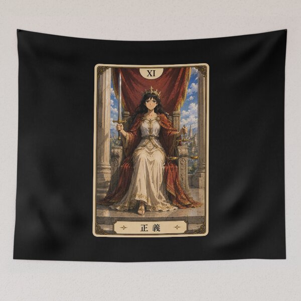 Item preview, Tarot card justice in anime style designed and sold by ProjecTees.