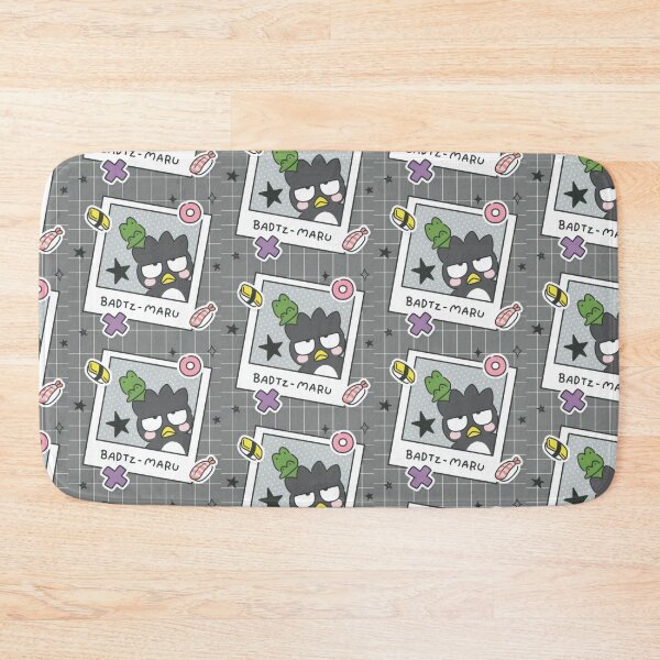 Item preview, Cute Grumpy Black Penguin Sushi Club - Kawaii Retro Gray Grid Polaroid Sticker designed and sold by William Cano.